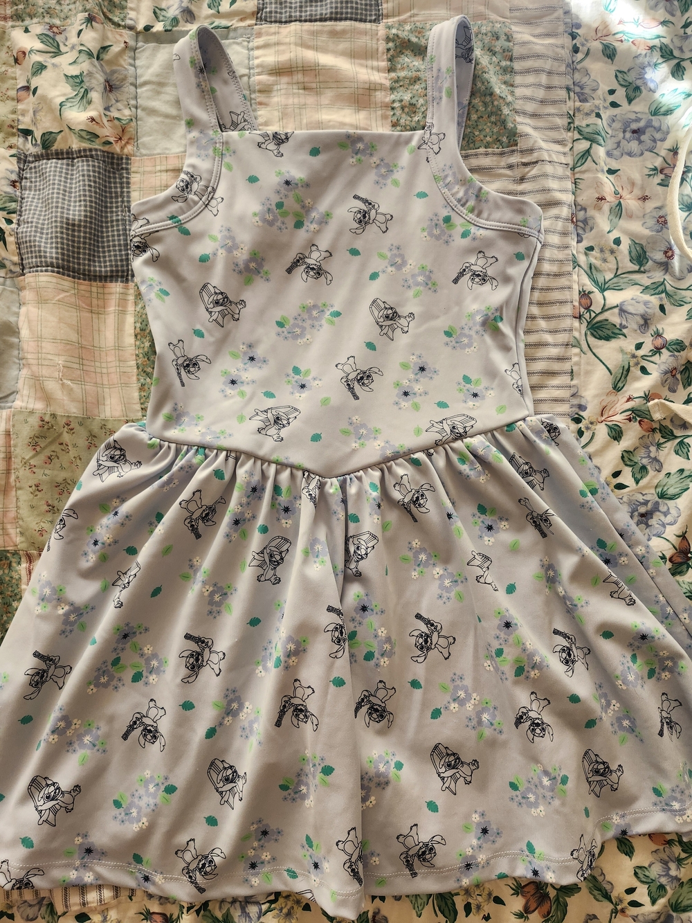 Girls Floral Character Print Dress Wit Built In Shorts